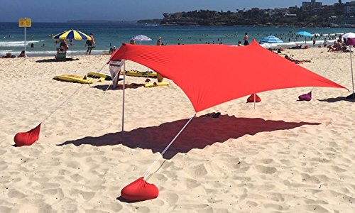ZiggyShade Family Beach Sunshade. Lightweight Pop Up Tent Sun Shelter with Sandbag Anchors, 4 Pegs. UPF50+ Portable Outdoor Canopy. 7.2x8 FT, 2 Poles - Thumbnail 7