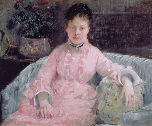 Tableaux Portrait de femme à la robe rose Berthe Morisot image sur toile moderne 60x90cm