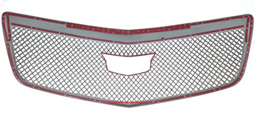 Trim Illusion Front Hood Grille Overlay Cover Insert Accessory Compatible With 15-19 Cadillac Ats, Tape-On, Gloss Black Finish #TOP3