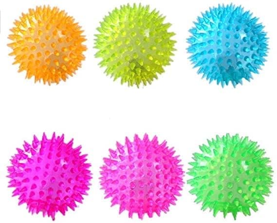 ADB CREATIONS Spike Ball with LED Light, Flashing Sound Rubber Ball for Kids, 6 cm, Multicolor (Pack of 2)-image-48