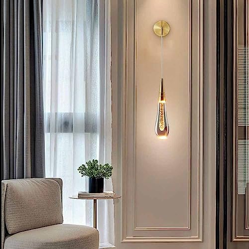 Aplique de pared LED de aluminio de 5W y diseño de lágrima moderna con pantalla de cristal 3