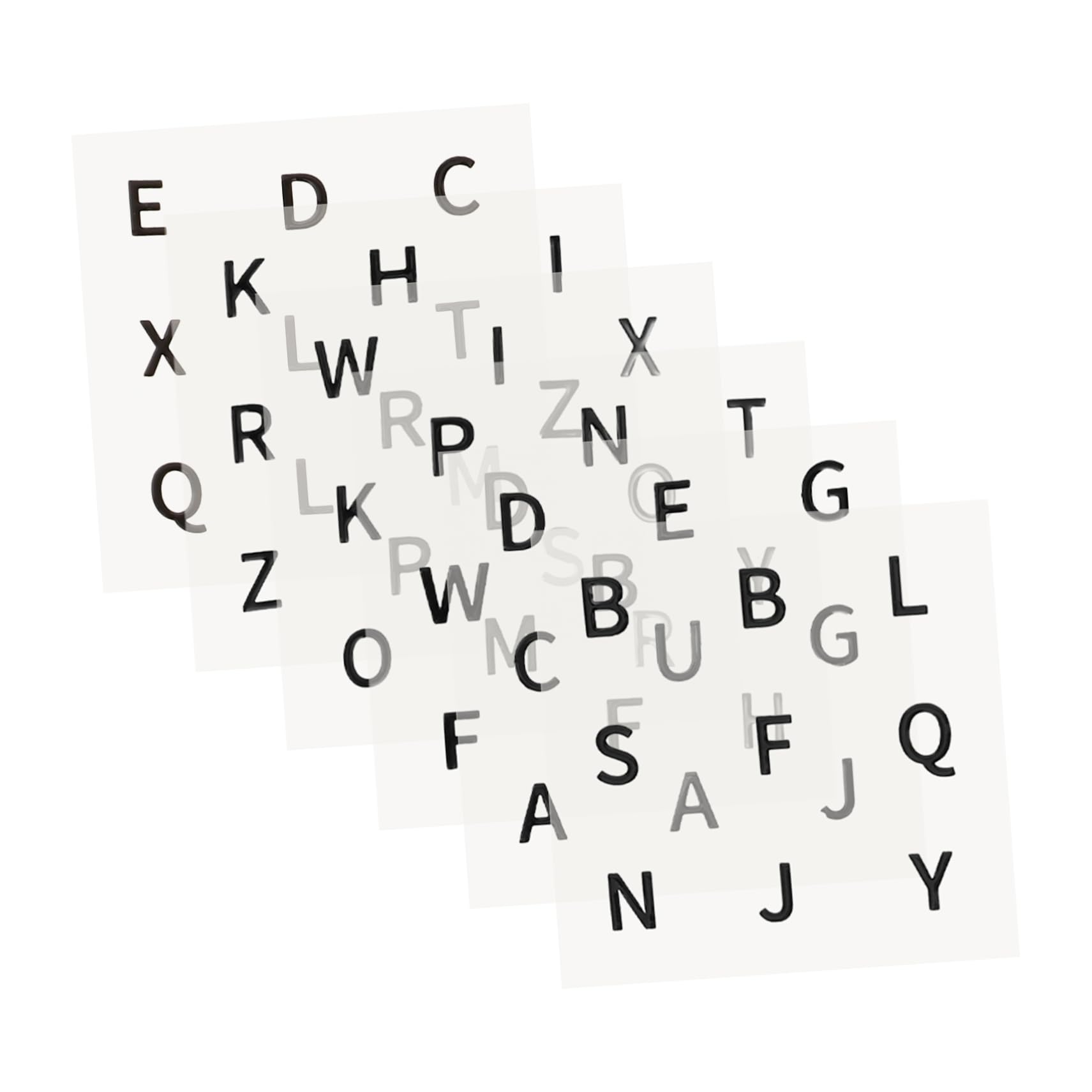 BESPORTBLE 6 Sheets Large Printed English Letters Stickers for Puzzle Cubes User Friendly Peel and Stick Decals Sturdy Design for Low Vision Assistance Compatible with Various Cube