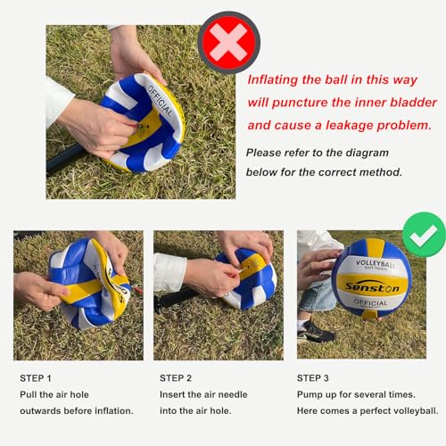 كرة طائرة للشاطئ مقاس 5 من سينستون، كرة طائرة ناعمة مقاومة للماء للاستخدام الداخلي والخارجي للأطفال والشباب والكبار، أزرق