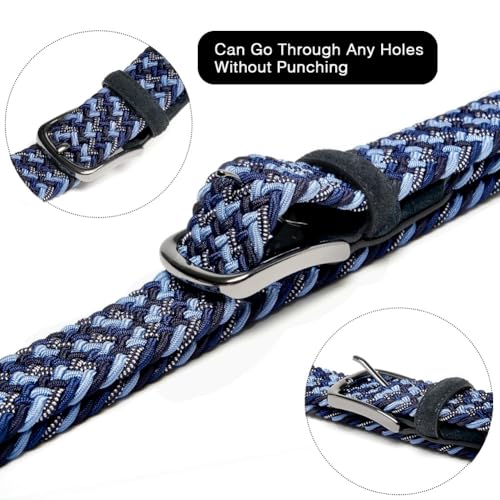 Image of Men's Stretch Braided Elastic Woven Canvas Golf Belt, multicolor,1 3 /8 inch