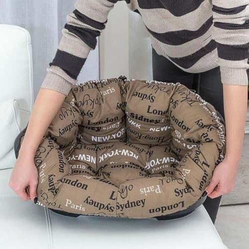 Ferplast Hundebett Hundesofa Katzenbett Hundematte Sofa' 4 Kunststoffkorb mit Waschbarem Gepolstertem Hundekissen, 64 x 48 x h 25 cm.