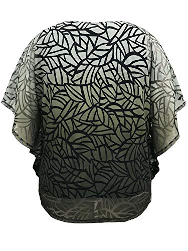 LEEBE Women and Plus Size Double-Layered Burnout Poncho Blouse Top (S-5X)2