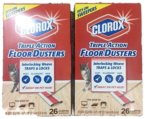 Clorox Triple Action Floor Dusters, 26 Cloths (Pack of 2)
