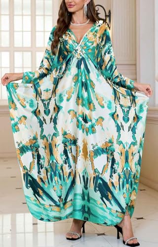 Orshoy Kaftan for Womens, Loose Bikini Cover Ups Dress, Summer Maxi Caftan Dressing Gown Bathing Suit Sarong Print 1 - Image 3