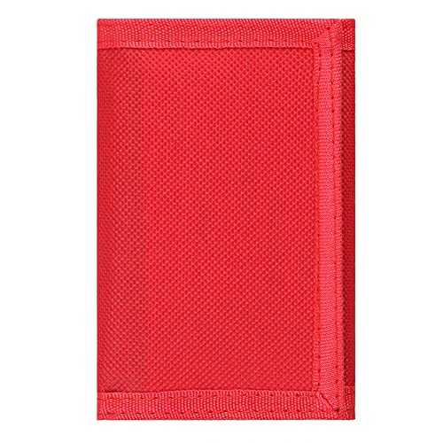 Image of Kids Wallet for Boys Girls Teens Trifold, Canvas Toddler Wallet for Boys, Cute Zipper Wallets Youth with Coin Pocket Card Holders, Novelty Wallets for Childrens Birthday Gifts, Red, 0.4 x 3.15