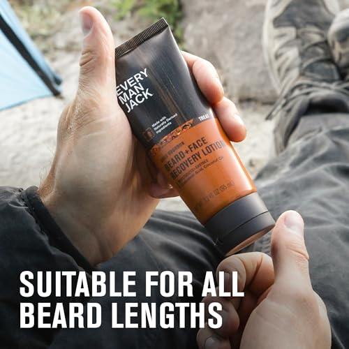 Every Man Jack Beard + Face Recovery Lotion - Moisturizes Relieves Dry Skin and Beard Itch - Light Aged Bourbon Scent - Made w/Naturally Derived Ingredients like Coconut Oil, and Witch Hazel - 3.2 oz (2 Pack) - Image 5