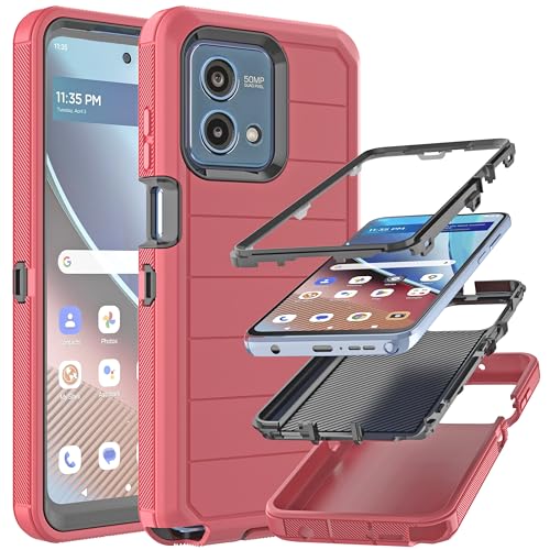 Coque Moto G Stylus 4G 2023 antichoc rouge et noir en caoutchouc solide