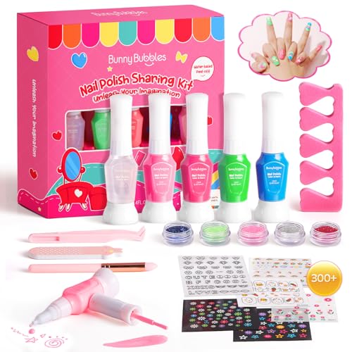 Kids Nail Polish Kit for Girls Gifts- Nails Makeup Toy Set for Kids Birthday Thanksgiving Gift for 7 8 9 10 11 12 Year Old Girl's Party Cosmetic, Gel Nails Polish Manicure Girl Stuff