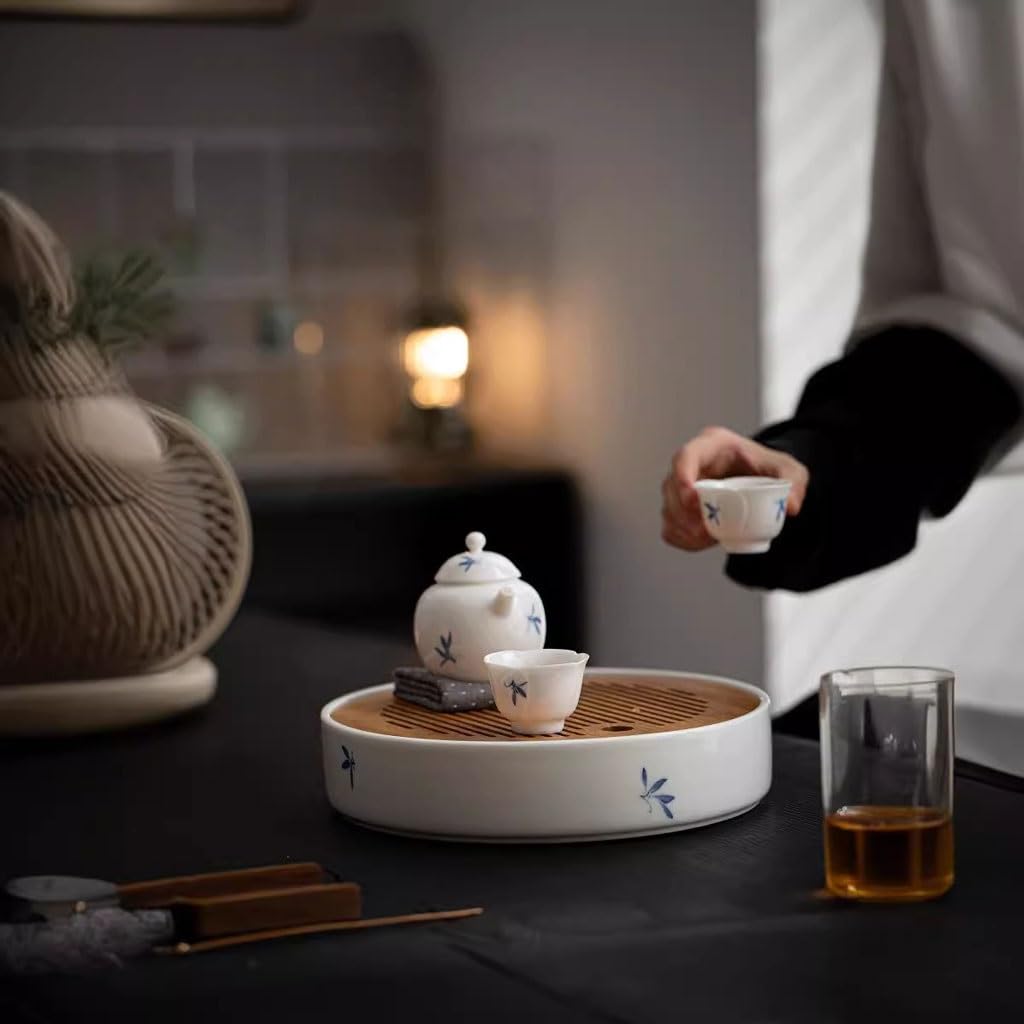 Vassoio da tè Moderno Vassoio Da Tè In Ceramica Dipinto A Mano For La Casa, Soggiorno, Leggero, Lussuoso Vassoio For Infusione A Secco, Piccolo Set Da Tè For La Conservazione Dell'acqua Vassoio da por