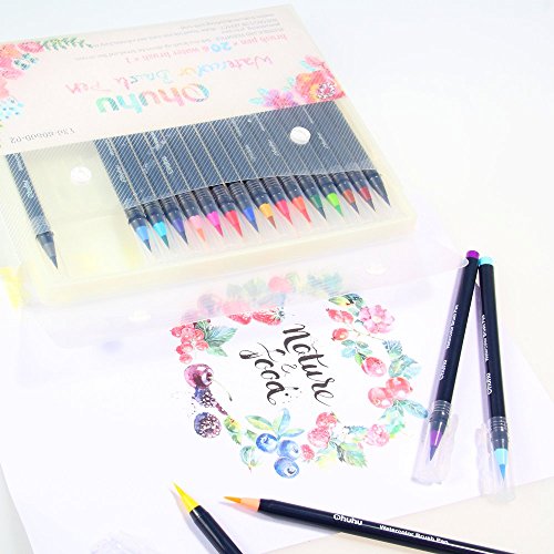 Watercolor Brush Pens, Ohuhu 20 Colors Water Color...