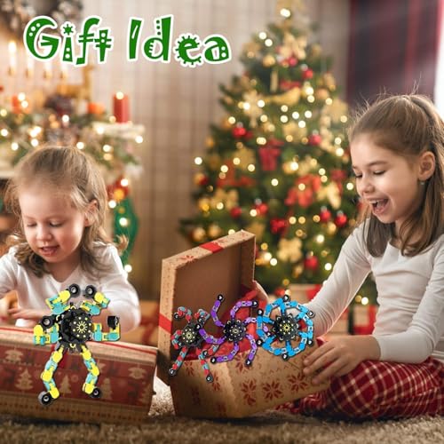 10 Pcs Transformable Fidget Spinner, Fidget Toys Bulk for Adults, Transformable Chain Robot Finger Toy DIY Deformation Robot Mechanical Spinners Stress Relief Fidget Toy for Teens Adults - Image 7