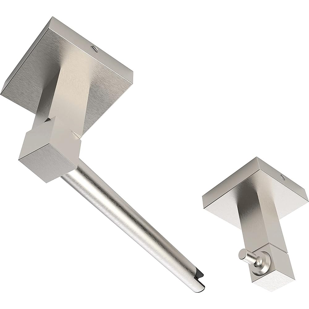 Silver Double Column Rotating Square Paper Towel Holder, 304 Stainless Steel Bathroom Toilet roll Holder, Stainless Steel and zinc Alloy, Toilet Paper Holder, Silver (Silver)