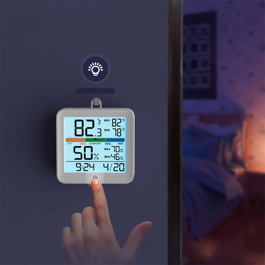 Schermo A Colori Multifunzionale For Temperatura E Umidità A Doppio Scopo, Termometro Interno A Grande
