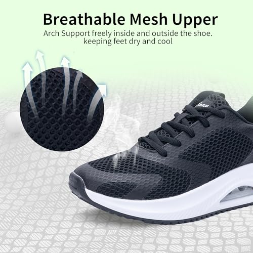 SURRAY Womens Walking Shoes with Arch Support, Plantar Fasciitis Comfortable Orthotic Tennis Sneakers Breathable for Foot and Heel Pain Relief US Size 6-113