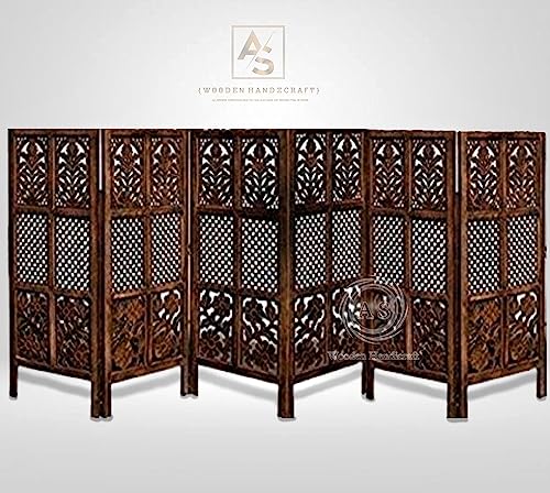 Image of Wooden Partition for Living Rooms Wall Dividers,Screen Separator Wall Divider for Hall Wall Panels for Living Room /Kitchen /Bedroom /Office /Restaurant (4-feet 6 Panel)