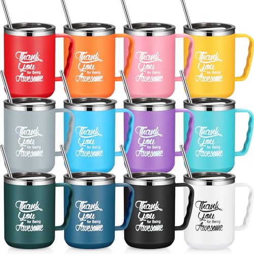 Set de 12 tazas de café aisladas de acero inoxidable 17 oz miniatura 1