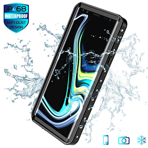 SPIDERCASE Samsung Galaxy Note 9 Waterproof Case, Shockproof Snowproof Dirtproof, Waterproof Case for Samsung Galaxy Note 9 (Black/Transparent)
