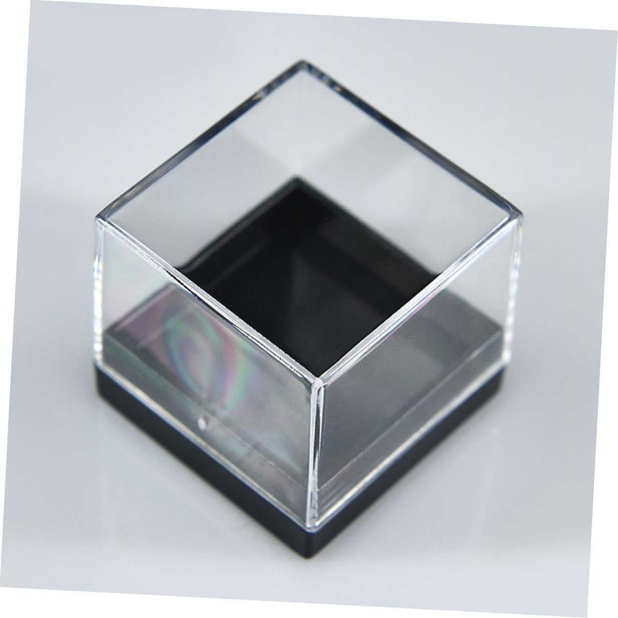 Cabilock 12pcs Plastic Mineral Specimen Display Box Square Cube Holder for Rough Stones Jewelry Storage and Collection Versatile Educational and Display Case