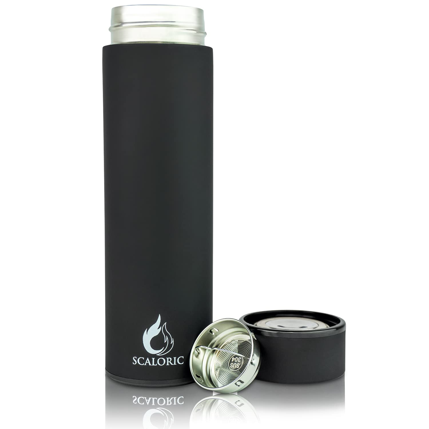 Thermos Flask 400 ml, Stainless Steel Drinking Bottle, Includes Strainer for Tea, BPA Free, Leak-proof, for Sports School - Image 2