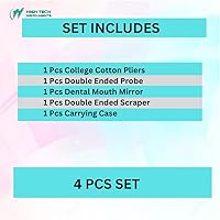 Vista 7 de Kit de 4 puntas dentales para cuidado bucal de acero inoxidable para higiene dental, raspador de dientes profesional, sarro, escalador dental