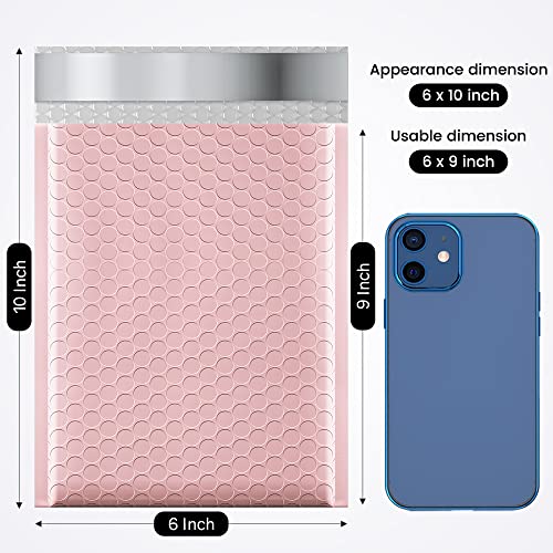 Image of Fuxury 300 Pack Sakura Pink Bubble Mailers 6x10 Bubble Shipping Envelopes | #0 Thick Small Bubble Padded Mailer Strong Adhesion Padded Envelopes for Mailing Jewelry,Makeup
