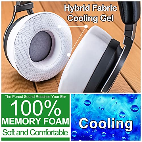 Almohadillas de Gel de Enfriamiento Virtuoso XT - Reemplazo de Almohadillas de Tela Híbrida (Blanco) compatibles con Virtuoso RGB Wireless SE Headset miniatura 5