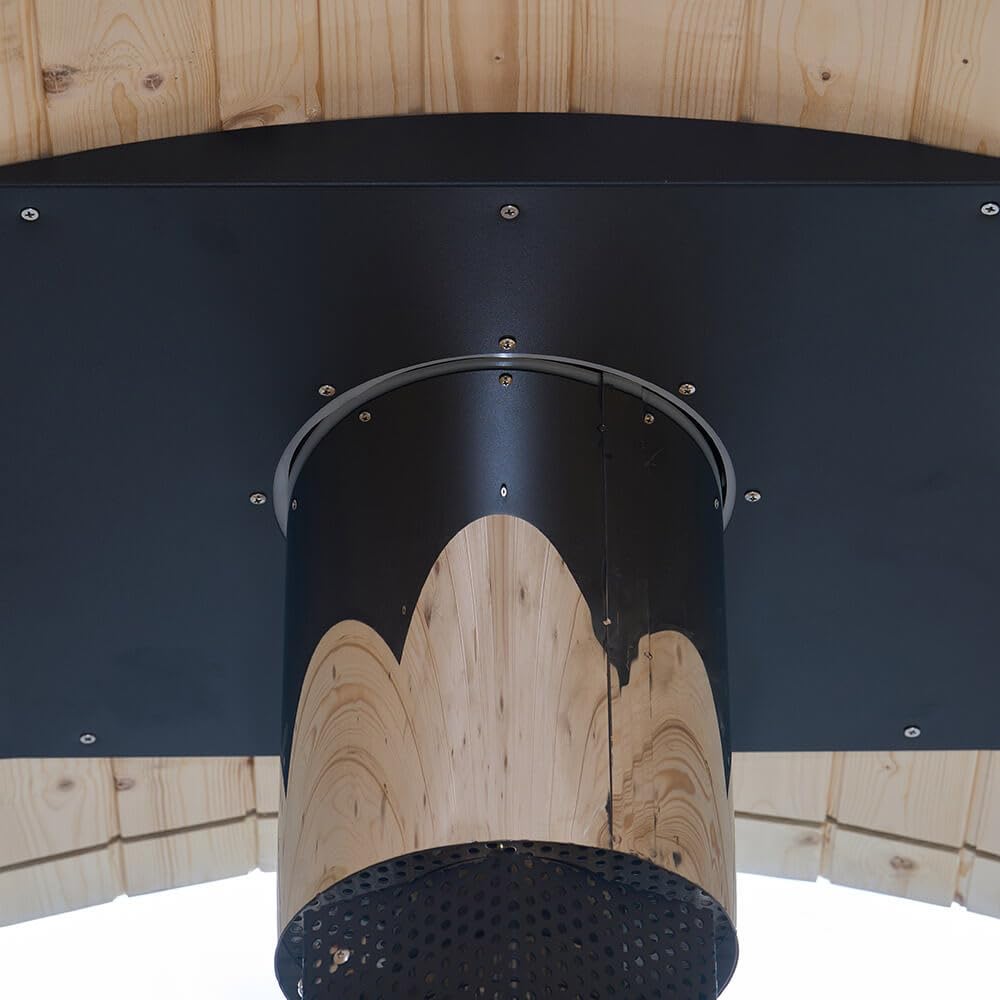 Home Deluxe Fasssauna mit Holzofen LAGOM DELUXE - Maße: ca. 210 cm x 240 cm I Fasssauna Holzofen, Fasssauna kaufen, Garten Sauna, Außensauna Holzofen, Outdoor Sauna, traditionelle Fasssauna, finnische