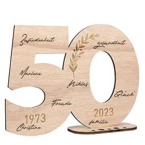 I LOVE MOM Libro degli Ospiti in Legno con Numero,50° Anniversario di...