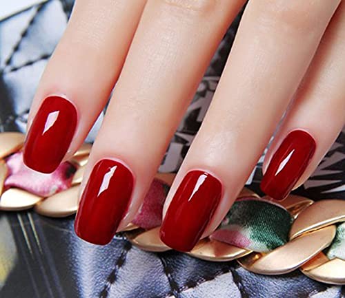 Enforten EFTBN00031 500Pcs Dark Red Abs Plastic French Full False Fake Nail Tips Art Fashion Design thumb #2