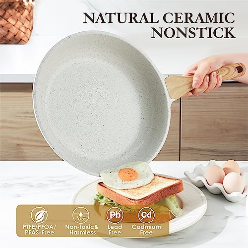 image for SENSARTE Nonstick Ceramic Frying Pan Skillet, 11 Inch Omelet Pan, Heal