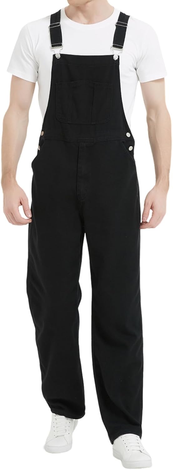 Bib Overalls for Men Denim, Relaxed Fit
