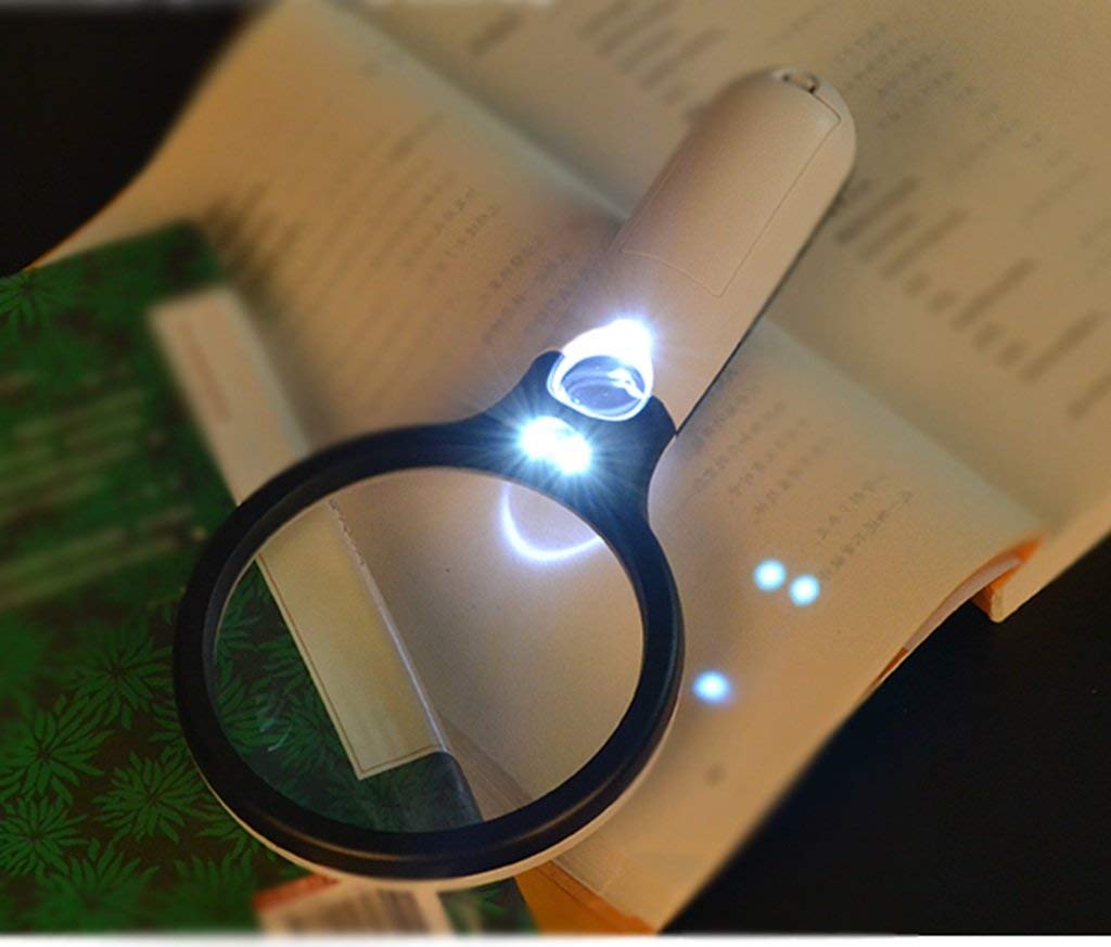 Lupa de mano con luz LED, marco acrílico y lentes de resina para mayor claridad, ideal para leer, pasatiempos y trabajos de detalle de primer plano
