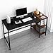 JOISCOPE Schreibtisch,Computertisch,Laptop-Tisch,Arbeitstisch mit Holzregalen,PC-Tisch im Industriestil aus Holz und Metall,140 x 60 x 75 cm,Schwarzes Finish