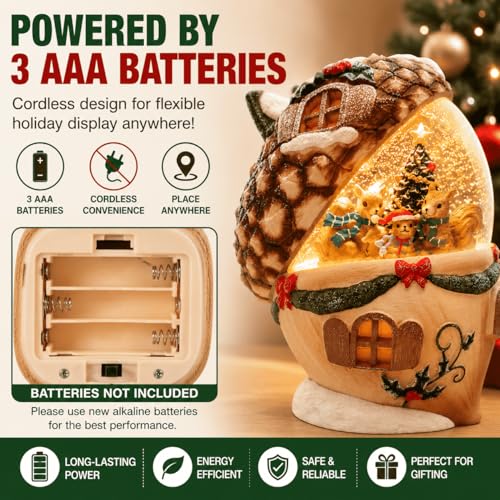 Christmas Pinecone Snow Globe Lantern - image 7