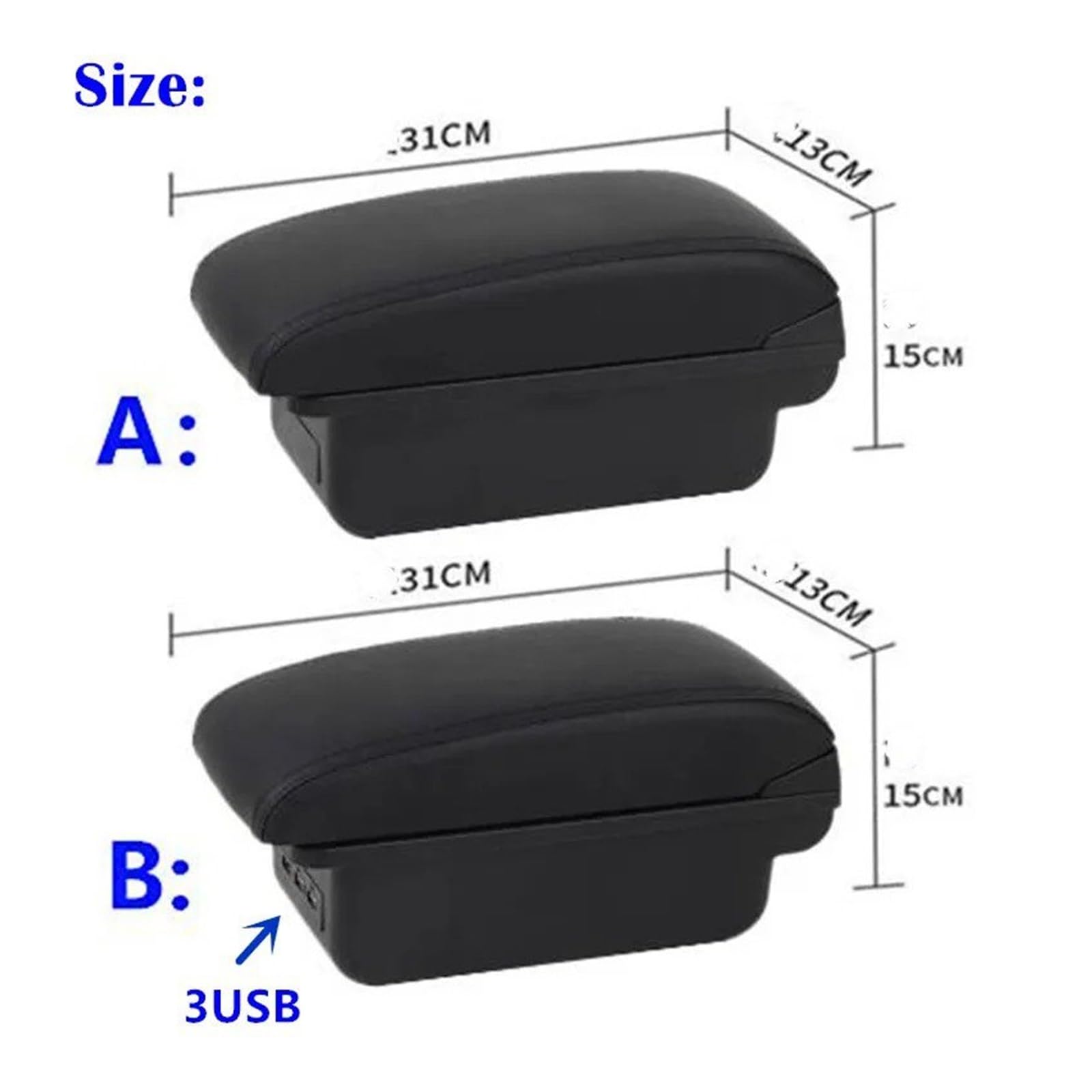 Braccioli per Peugeot 2008 208 2019-2024 2023 2022 2021 2020 Bracciolo Auto Scatola Portaoggetti Parti Retrofit Dedicate Accessori Interni Poggiabraccio(A 1 Black Line No USB)