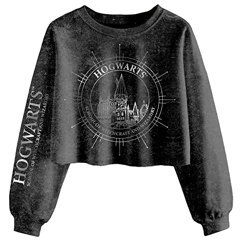 Harry Potter Hogwarts Constellation Damen Acid Wash Cropped Sweatshirt...