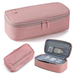 Gigmeta Federmäppchen Federtaschen Mäppchen Etui Stifte 5 Fach, Großer Vorrat Federmäppchen Große Größe Pencil Case Teenagerfeder Mäppchen Unisex - Rosa