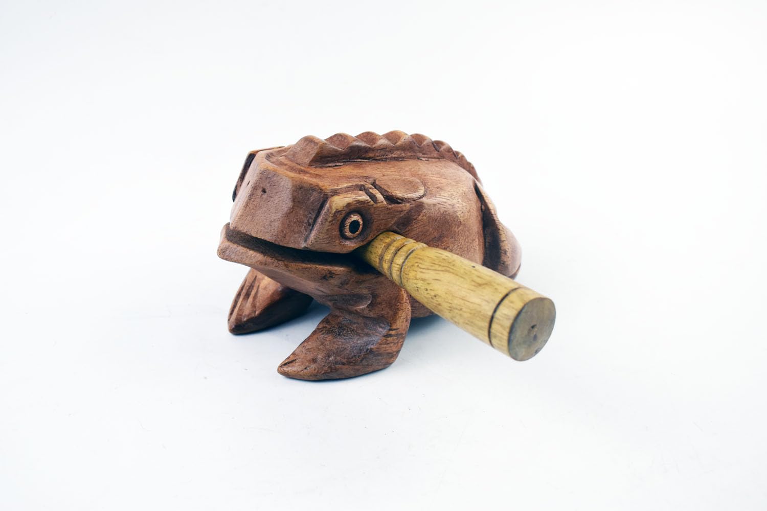 Grenouille Guiro Bloc de bois Instrument de musique Percussion Instrument de musique Taille parfaite Güiro en bois naturel (6,5 pouces - 16,5 cm)