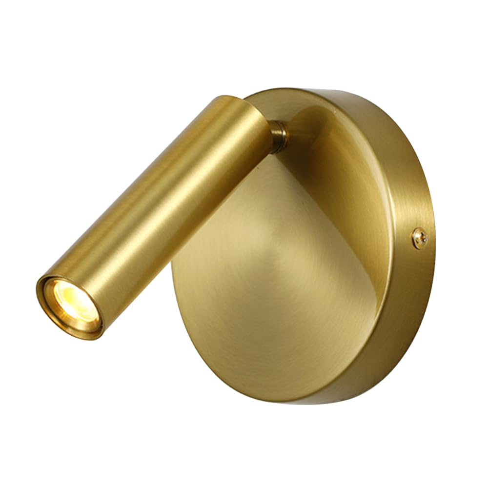 SXWNBIFH wall lamp Round Metal Wall Light, Mini Reading Wall Sconce with 350°+90° Rotation Adjustment Function, Bedside Wall Lamp, Modern LED Wall Lamps - 3W - 3000K, Indoor Lighting Night Lights
