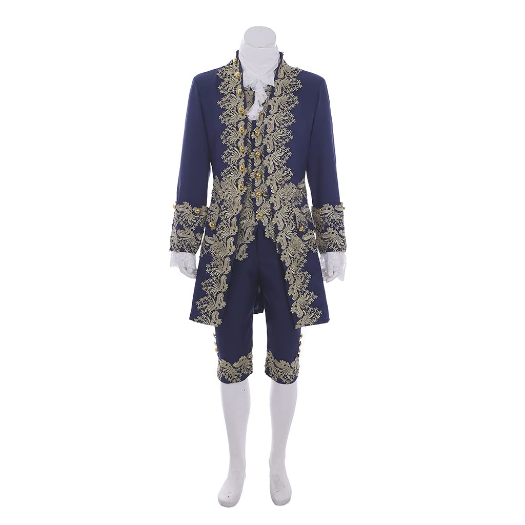Costume rococo pour homme du XVIIIe siècle - Robe baroque des années 1700 - Ensemble veste et pantalon - Tenue prince d'Halloween