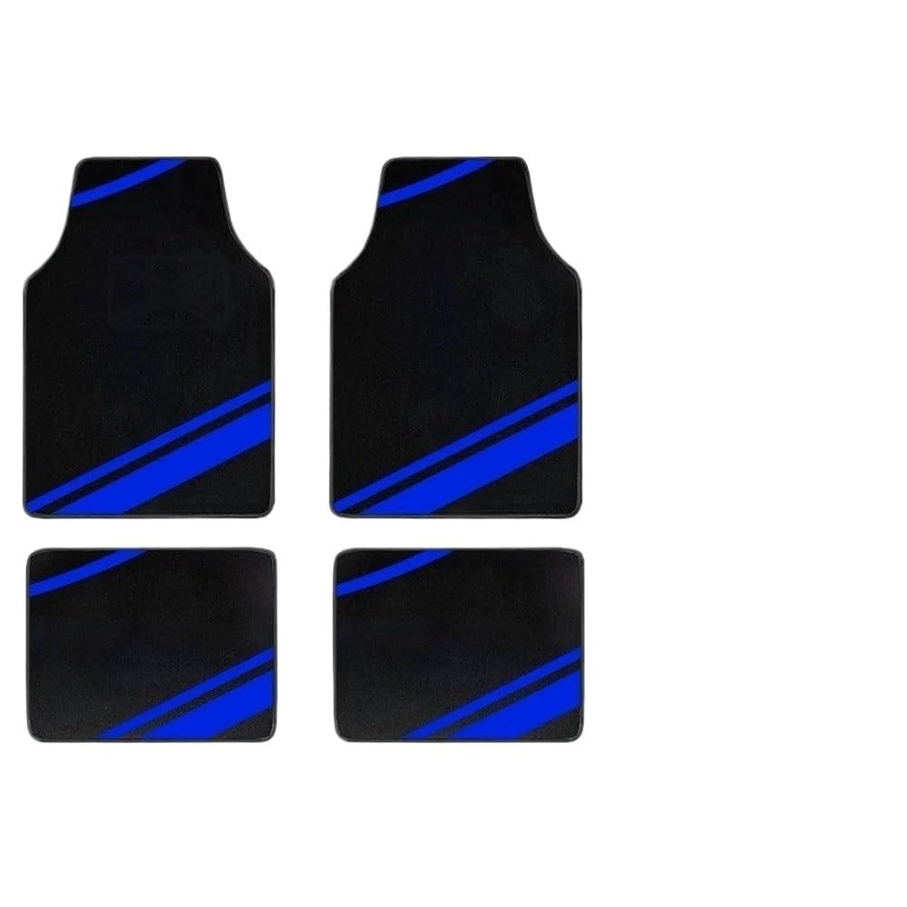 Generico Set tappetini Auto Tappetini per Auto Tappeto Universale Set Completo Accessori Tapis De sol Voiture Alfombrillas para Autos Rilievi del Piede dell'automobile Tappeto tappetti Auto(Blue 2)