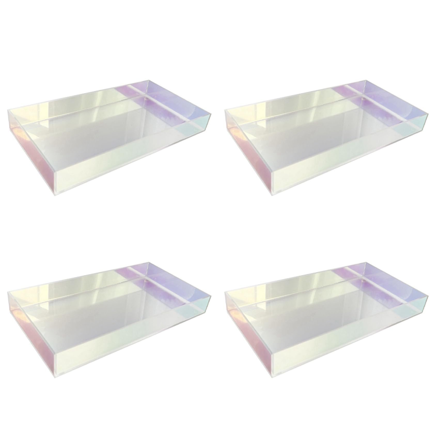 Vjsujehgy 4X Acrylic Transparent Water Cup Tray Teacup Jewelry Storage Tray Simple Color Dessert Decorative Tray