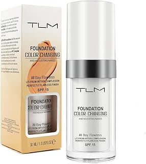 كريم اساس سائل متغير اللون يخفي التجاعيد والخطوط بي كونسيلر مرطب لجميع درجات البشرة بعامل حماية من اشعة الشمس 15 عبوة قطعة واحدة، لون موحد