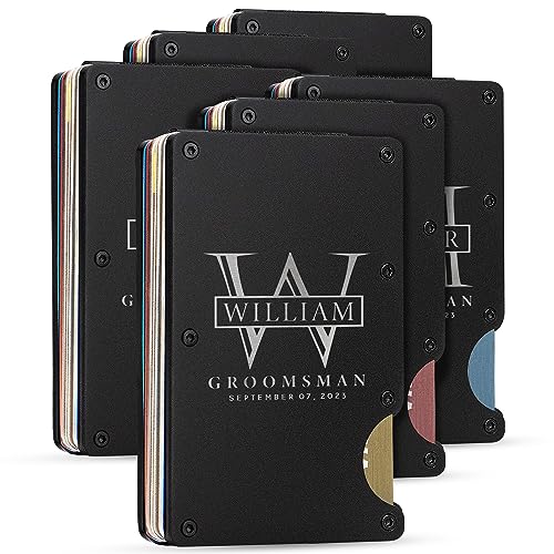 Amazing Items Set of 6, Groomsmen Gifts, Personalized Groomsmen Proposal Gifts, Groomsman Gift for Wedding, Custom Groomsmen Gifts Wallet Set, Groomsman Gifts for Men - D3