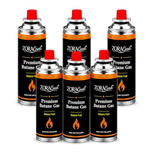 Image of 225g Premium Butane Gas Cylinder for Camping Stove Portable High Pressure Refill Fuel Can for Welding Torch Canister Outdoor Cooking Lighter Trekking Hiking Soldering Cartridge(Pack of 6)