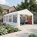 Heavy Duty Carport Canopy, 12x24FT, Folding Party Tent with Galvanized Steel Structure, Roll-Up Windows & Doors, Outdoor Portable Garage with Removable Sidewalls for Car, Boat, Truck, Motorcycle
